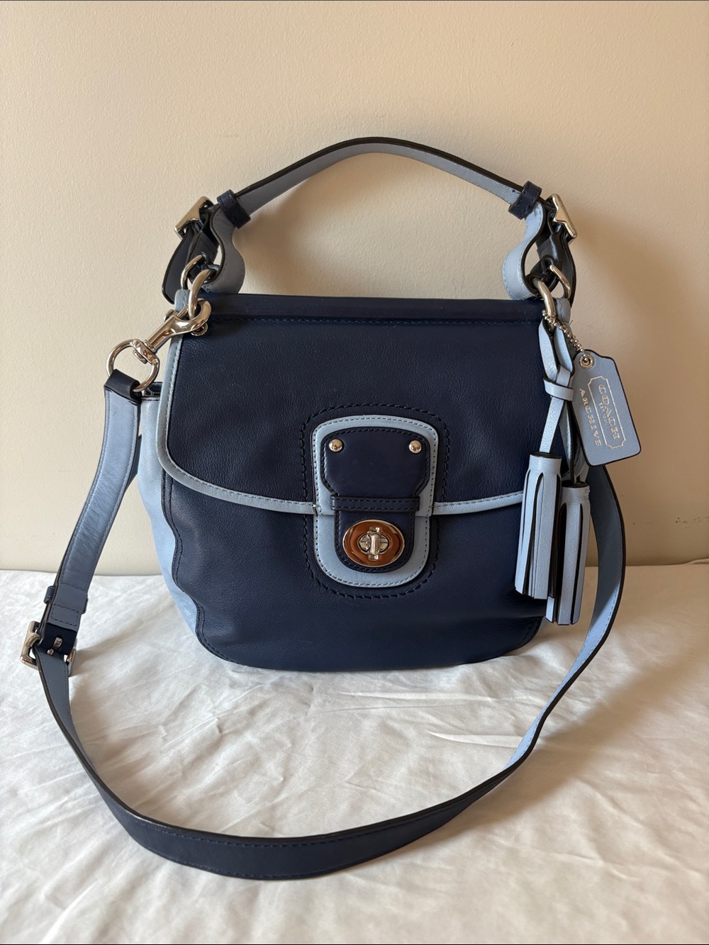 EUC - Coach Willis Legacy Two-Tone Crossbody Bag